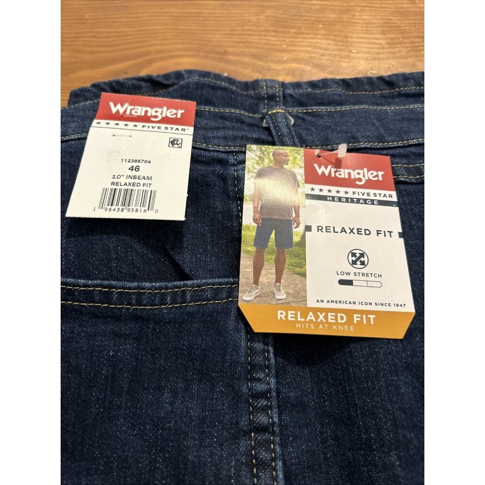 Wrangler Five Star Heritage Relaxed Fit men's shorts Low Stretch 10"inseam Size